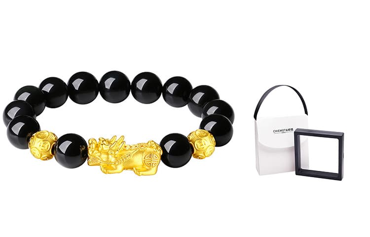 CHIEMOT Обсидиановые браслеты унисекс