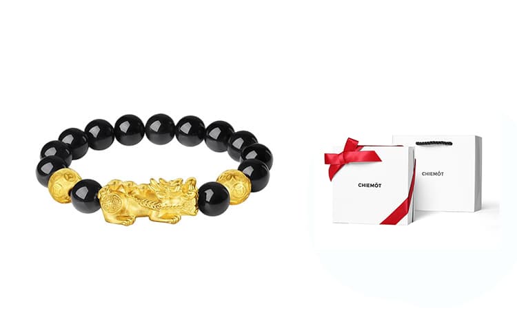 CHIEMOT Обсидиановые браслеты унисекс