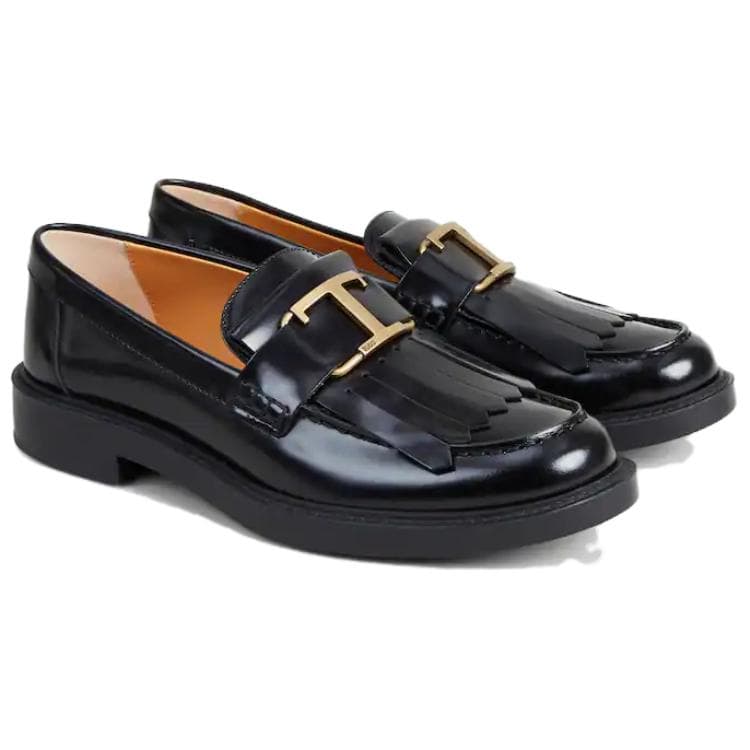 Женские лоферы с бахромой и бахромой TOD'S Logo Plaque