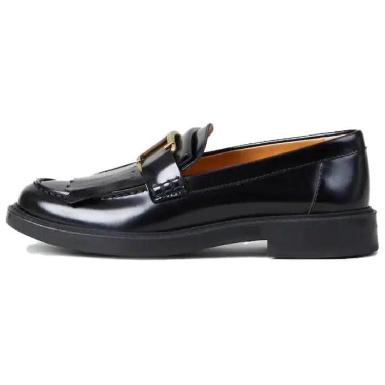 TOD'S Logo Plaque Fringed Loafers Women's