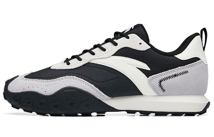 Anta Cushioned Anti-Slip Wear-Resistant Breathable Lightweight Low-Top Casual Shoes Men's Black Gray White