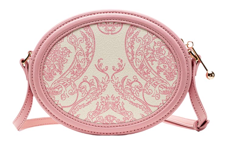 VANESSA HOGAN Круглая сумка из коровьей кожи с монограммой Сумка через плечо Сумка через плечо Обычная женская молочный коктейль розовая