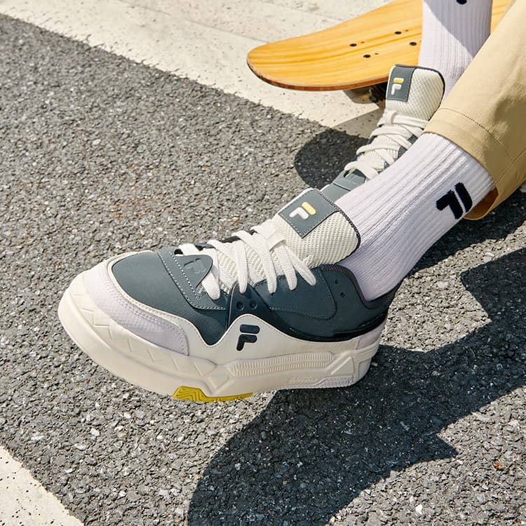 Кроссовки для скейтбординга FILA FUSION Bank, «Серый белый»