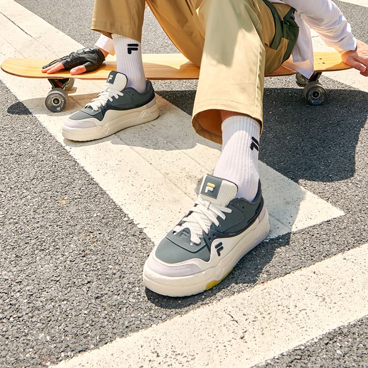 Кроссовки для скейтбординга FILA FUSION Bank, «Серый белый»