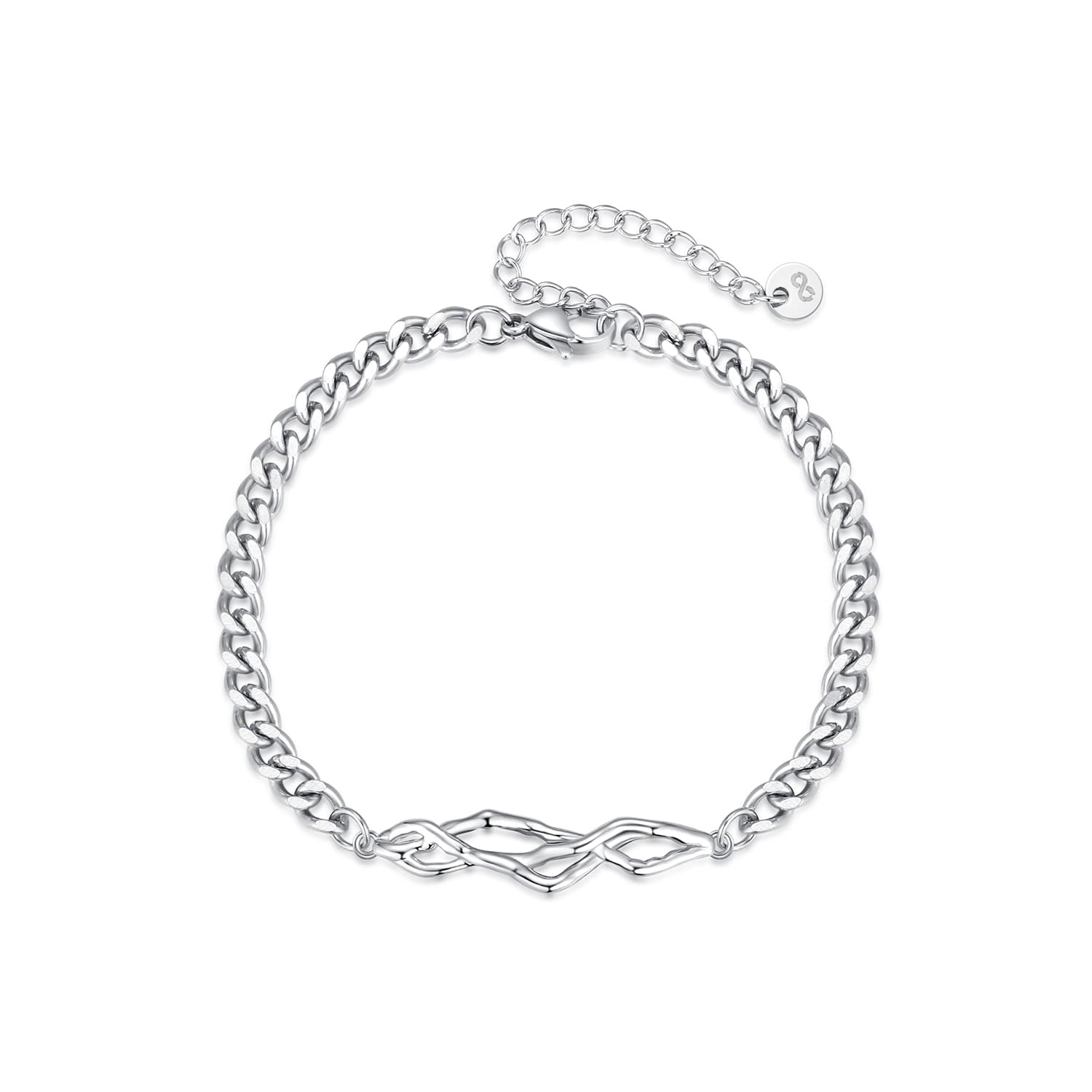 Zeroline S925 Браслеты из серебряной/титановой стали унисекс