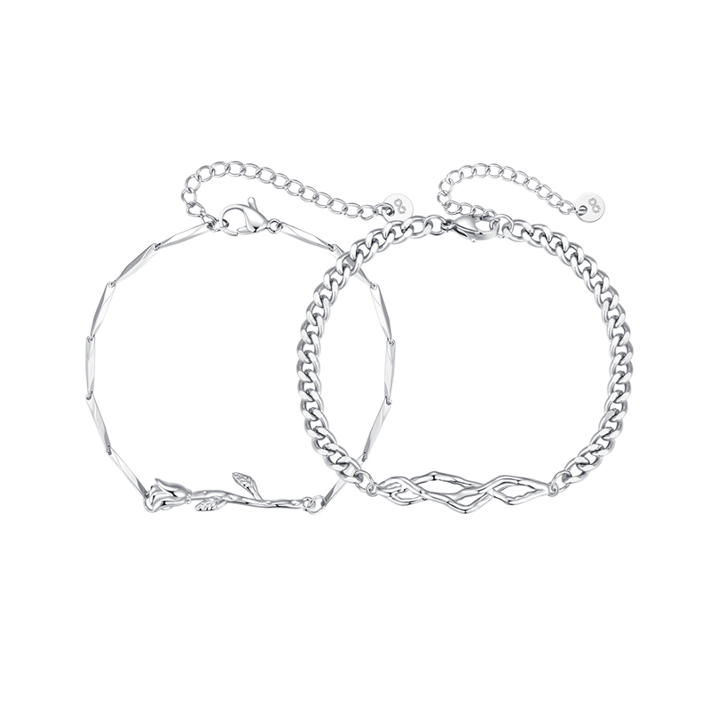 Zeroline S925 Браслеты из серебряной/титановой стали унисекс