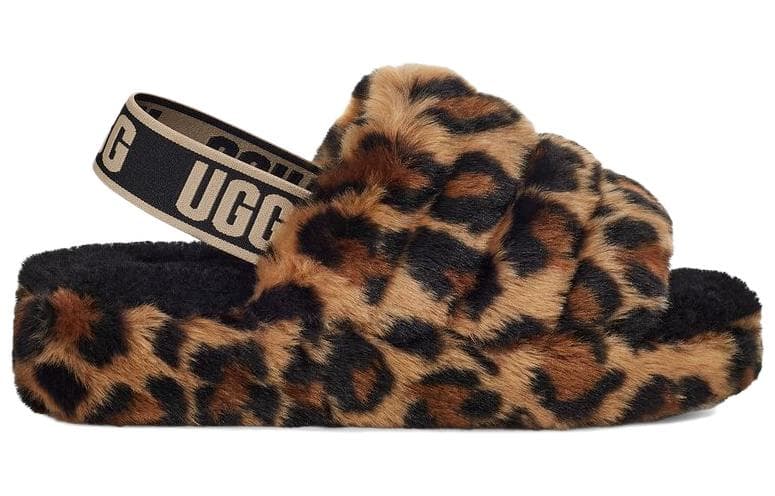 UGG FLUFF YEAH Стильные сандалии женские коричневые