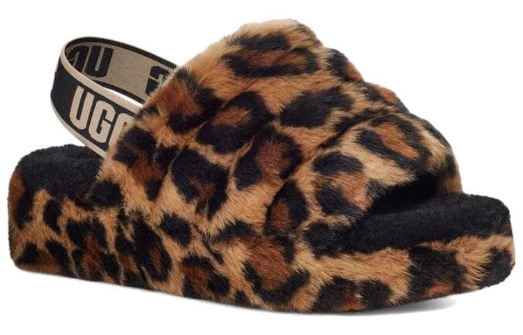 UGG FLUFF YEAH Стильные сандалии женские коричневые