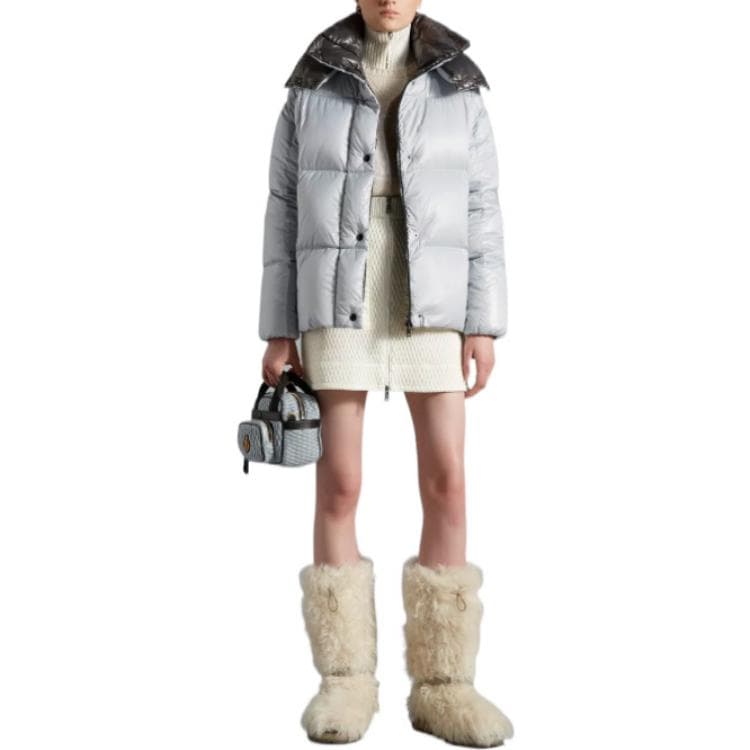 Короткий пуховик Moncler Parana Сиреневый/Темно-серый