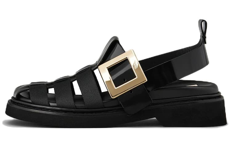Roger Vivier Rangers Roman Sandals Women's Black
