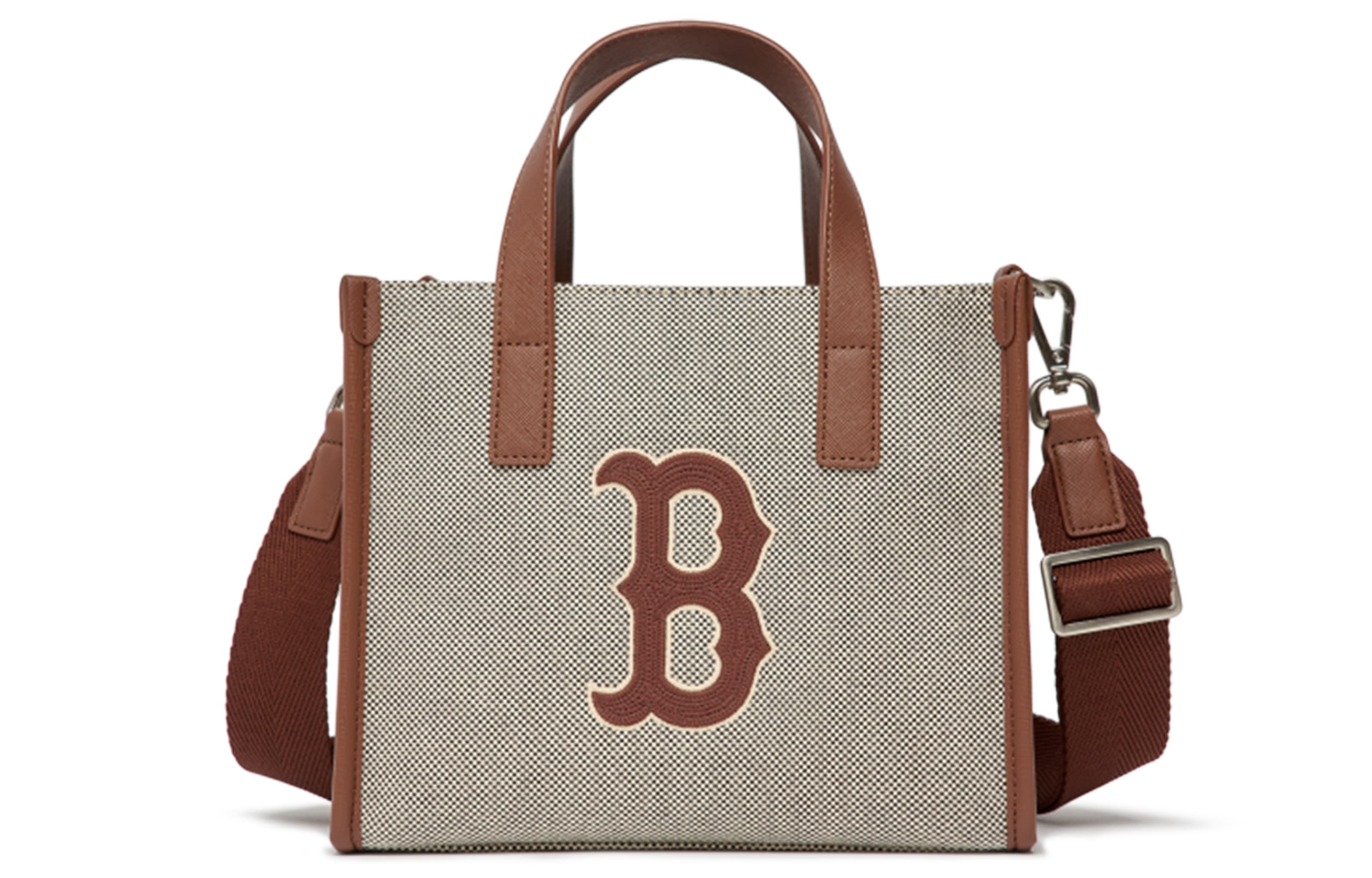 MLB Boston Red Sox Polyester Tote Bag Shopping Bag Boston Portable Crossbody Bag Shoulder Bag Small Size Unisex Brown