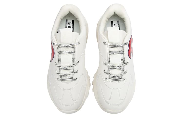 MLB Big Ball Массивные амортизирующие противоскользящие и износостойкие низкие кроссовки на массивной подошве, увеличивающие рост, унисекс, белый, красный