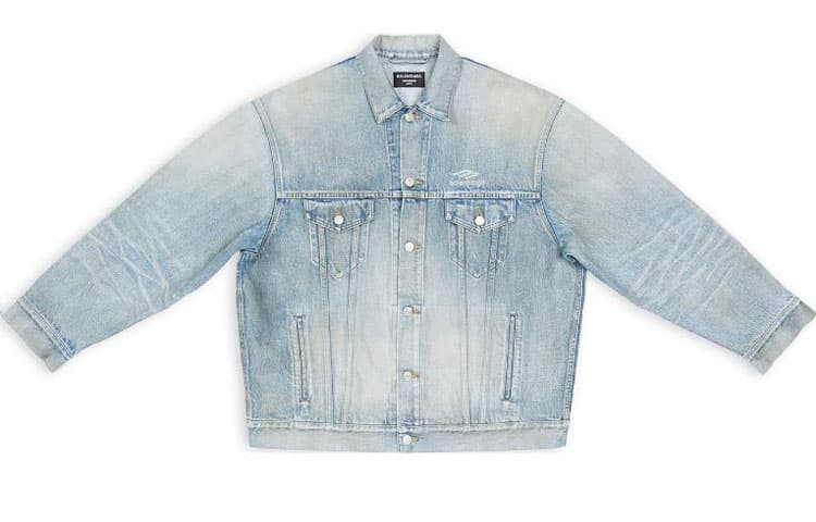 Balenciaga FW22 Джинсовая куртка свободного кроя мужская синяя