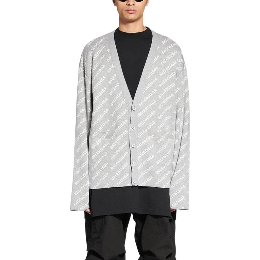 Вязаный кардиган с принтом логотипа Balenciaga