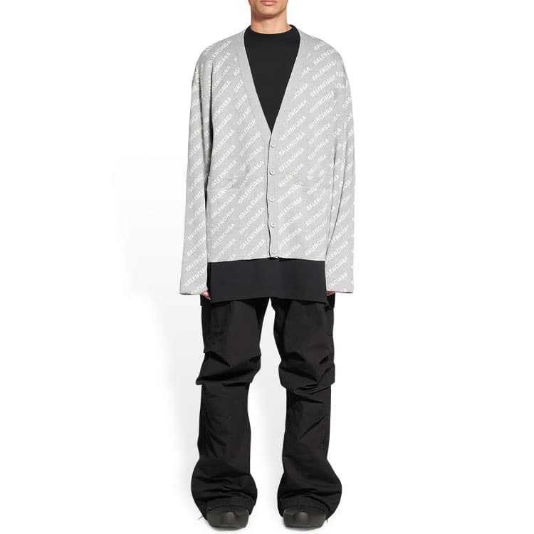 Вязаный кардиган с принтом логотипа Balenciaga
