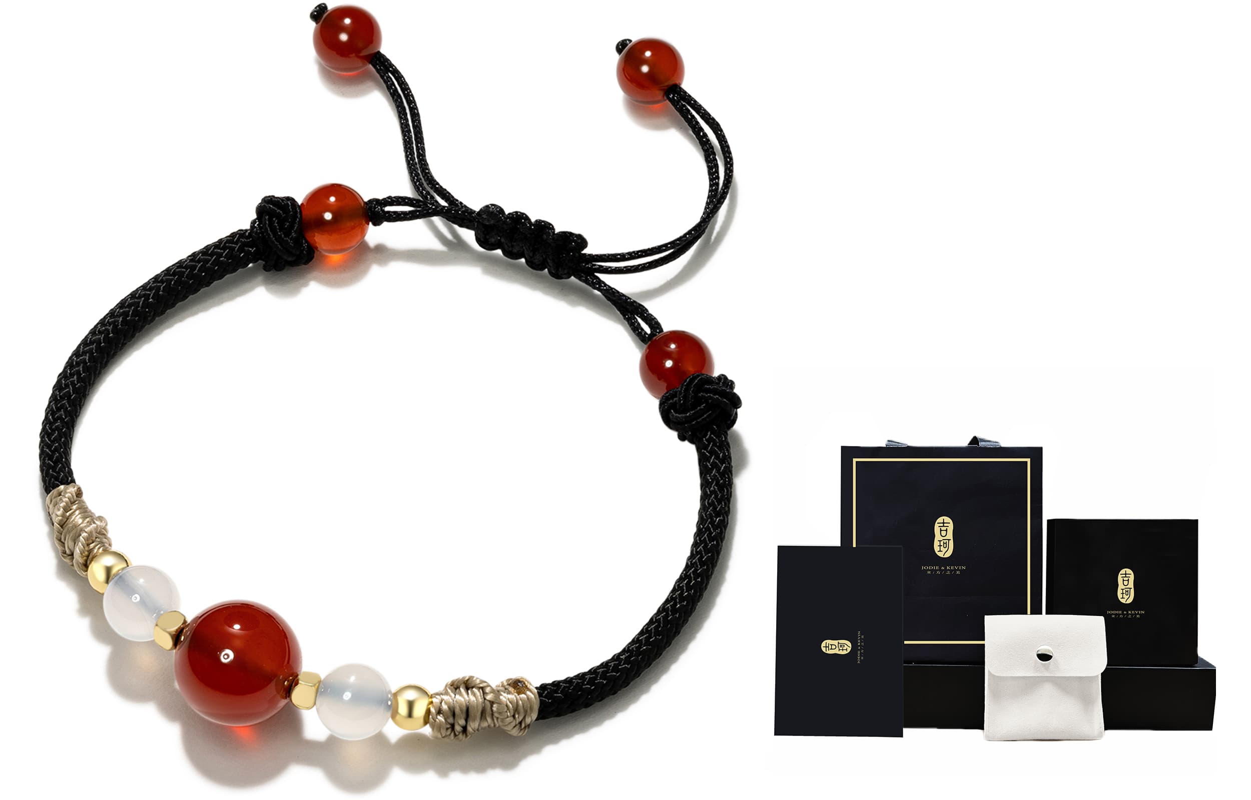 Jodie&Kevin Red Agate Bracelets Unisex