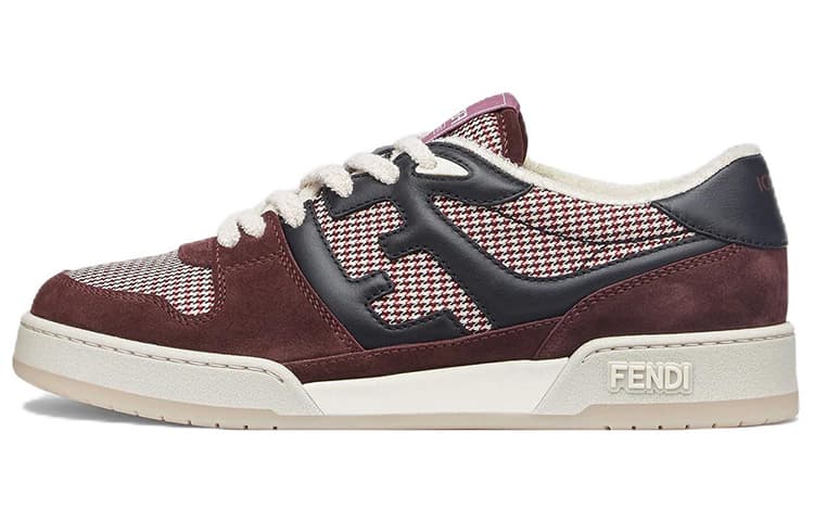 FENDI Match Low top Stylish Skateboarding Shoes Men's Red Black