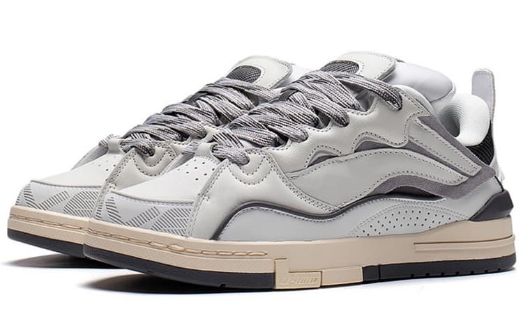 Подкладка Wave Золотистая нескользящая амортизирующая износостойкая легкая обувь для скейтборда с низким верхом Мужская Белый Серый