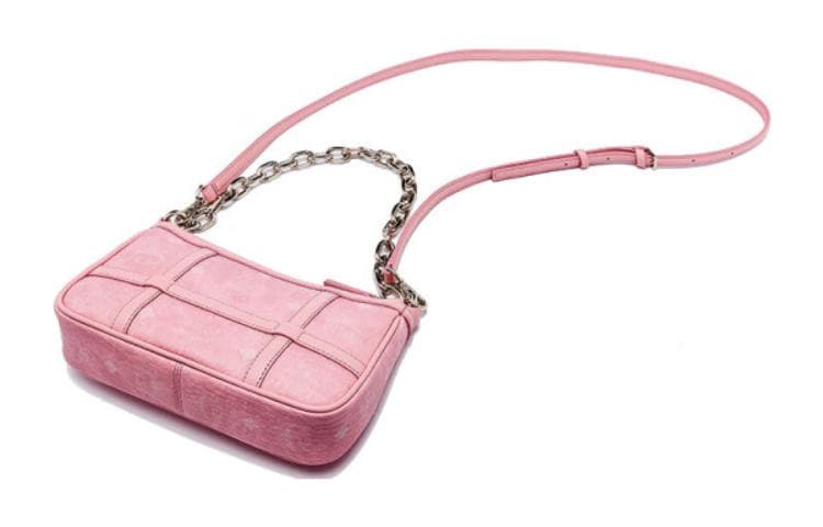 MCM Aren Visetos Кожаная отделка наппа Клатч, сумка через плечо, сумочка, сумка через плечо Мини женская розовая