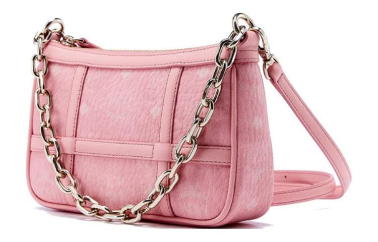 MCM Aren Visetos Кожаная отделка наппа Клатч, сумка через плечо, сумочка, сумка через плечо Мини женская розовая