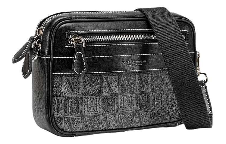 VANESSA HOGAN Сумка через плечо из коровьей кожи, обычная мужская, черная