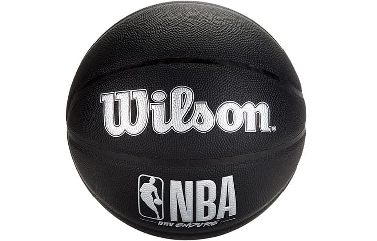 Мяч для баскетбола Wilson NBA из искусственной кожи, черный, серебристый, размер 7, тренировочный, унисекс