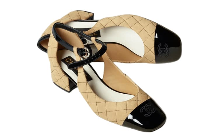 CHANEL Туфли Мэри Джейн на массивном каблуке женские бежевые