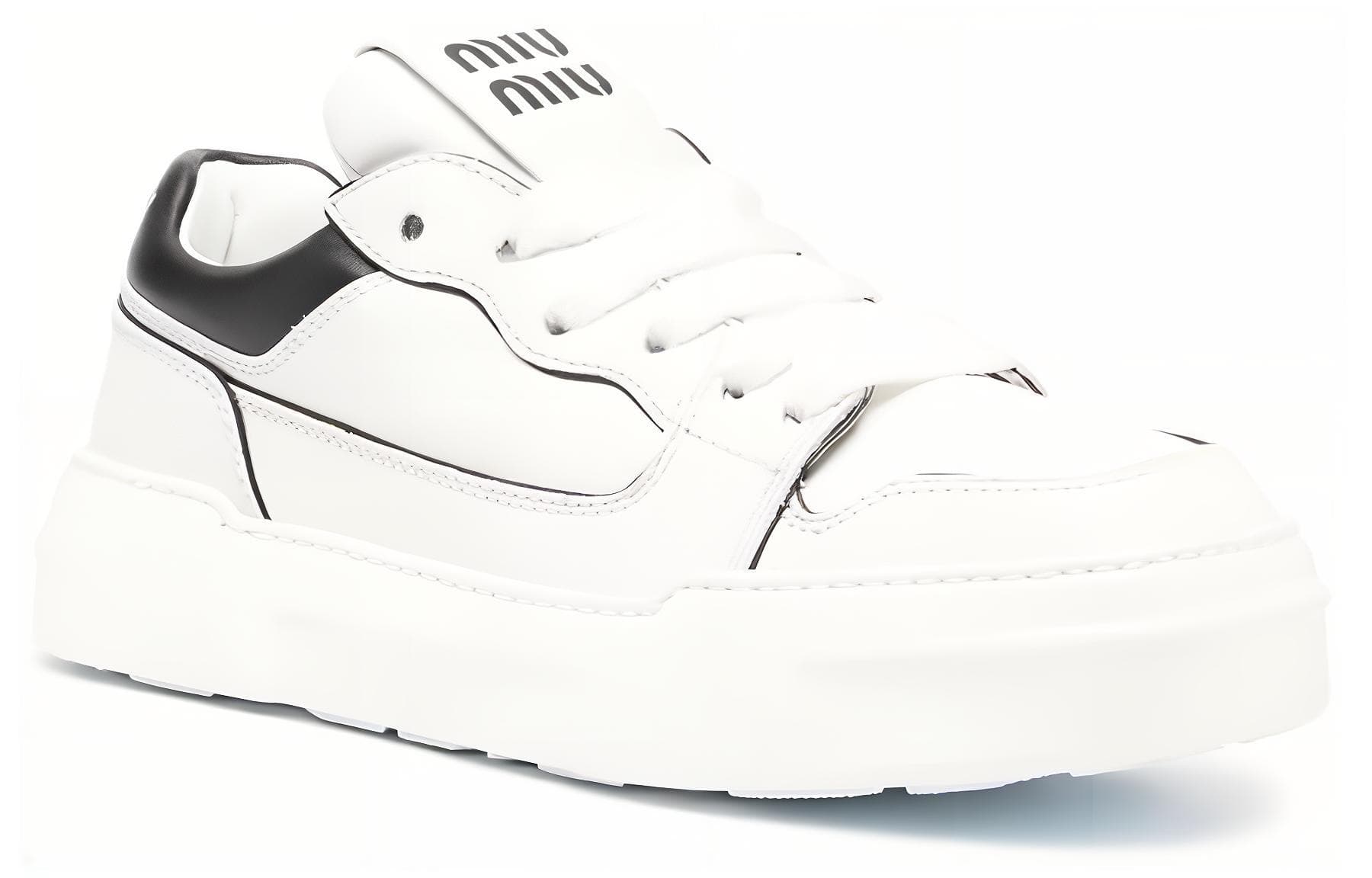 MIU MIU Низкие стильные туфли для скейтбординга женские белые черные