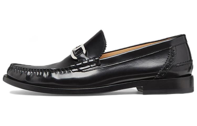 FENDI O'Lock Logo Plaque Loafers