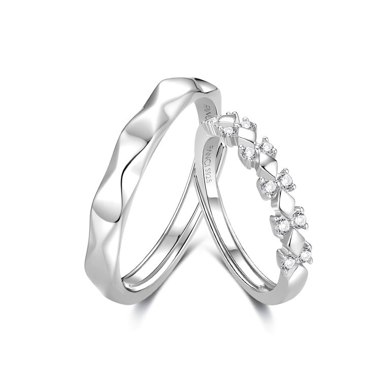 FANCI S925 Серебро с драгоценными камнями Пара колец унисекс