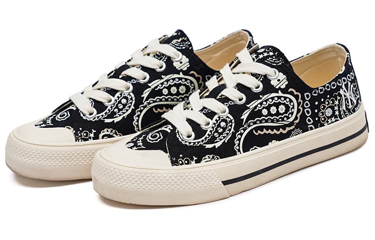 Туфли MLB Playball Canvas, унисекс, низкие, черные/белые