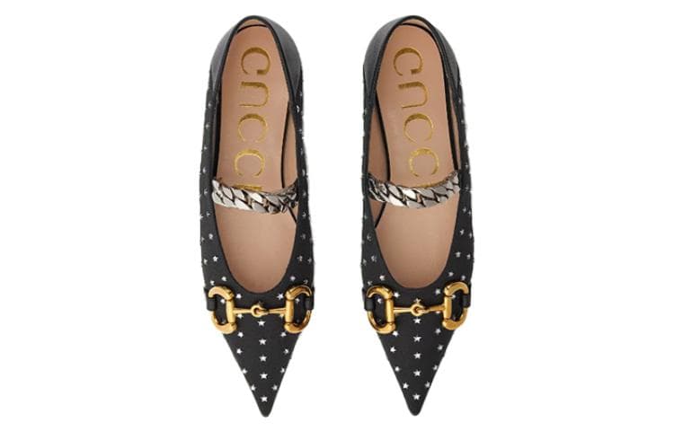 GUCCI Lovelight Series Туфли на плоской подошве женские черные