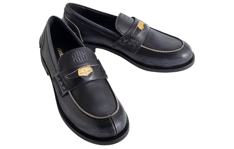 MIU MIU Лоферы женские винтажные синие