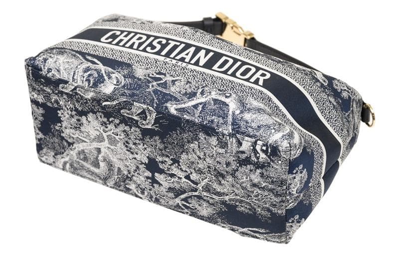 Женский клатч из технической ткани DIOR Travel, синий, среднего размера