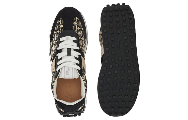 FERRAGAMO Низкие кеды с принтом Gancini