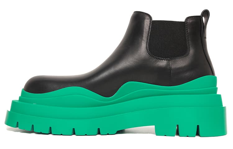 Bottega Veneta Tire Chelsea BV Ankle Length Chelsea Boots Women's Turquoise