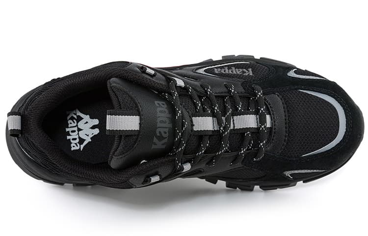 Kappa Амортизирующие противоскользящие и износостойкие низкие массивные кроссовки унисекс черного, серебристого цвета