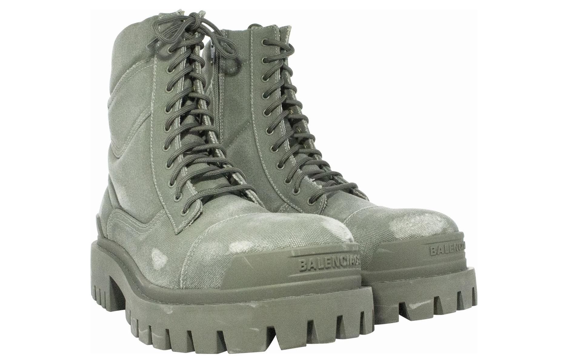 Ботинки Balenciaga Combat Strike, «Хлопок мытый зеленый»