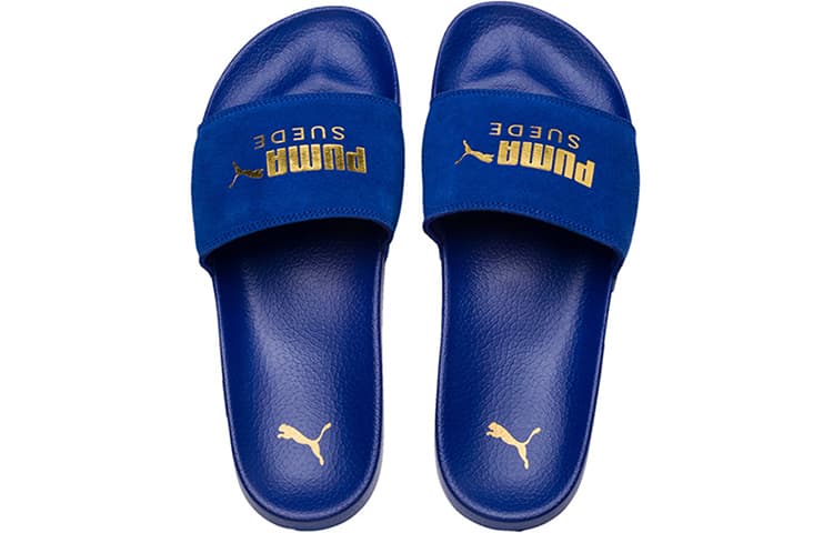 Замшевые шлепанцы PUMA Leadcat синие