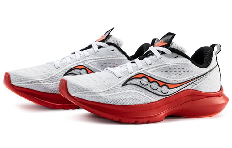 Saucony Kinvara Essence 13 амортизаторы противоскользящие износостойкие низкие кроссовки мужские белые красные