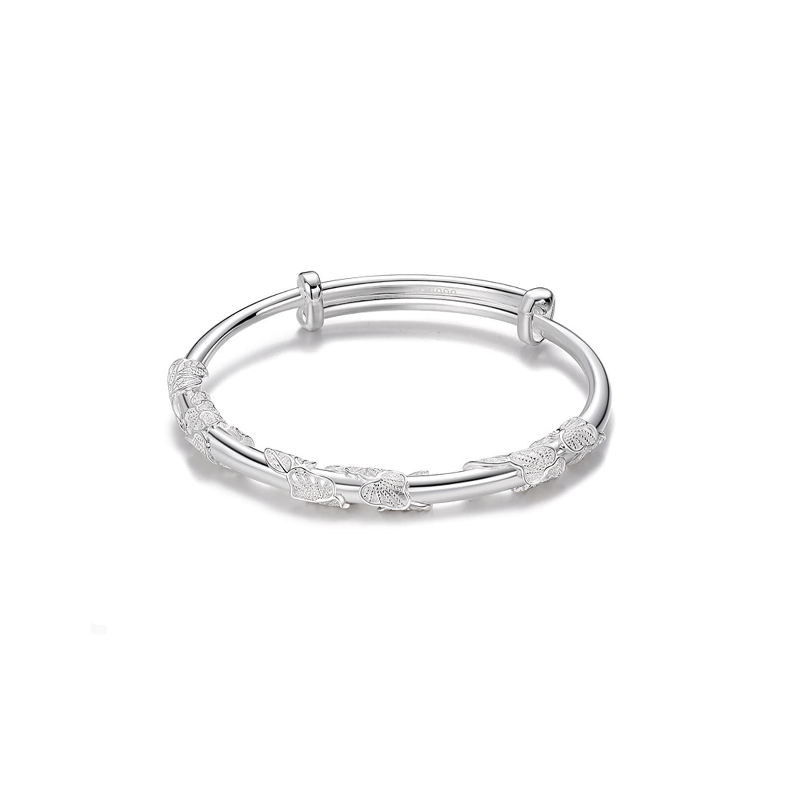 OSSINMI S999 тонкий серебряный однотонный браслет с простой лентой, браслет из стерлингового серебра для девочек # удачи, женский