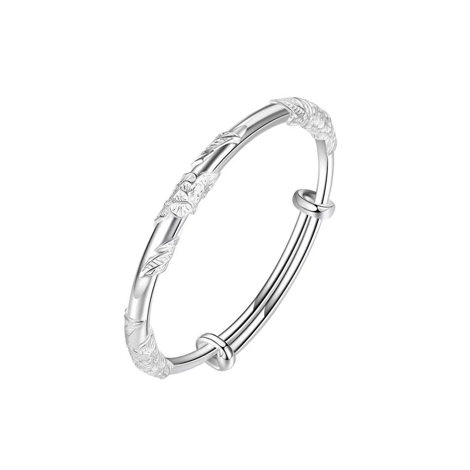 OSSINMI S999 тонкий серебряный однотонный браслет с простой лентой, браслет из стерлингового серебра для девочек # удачи, женский