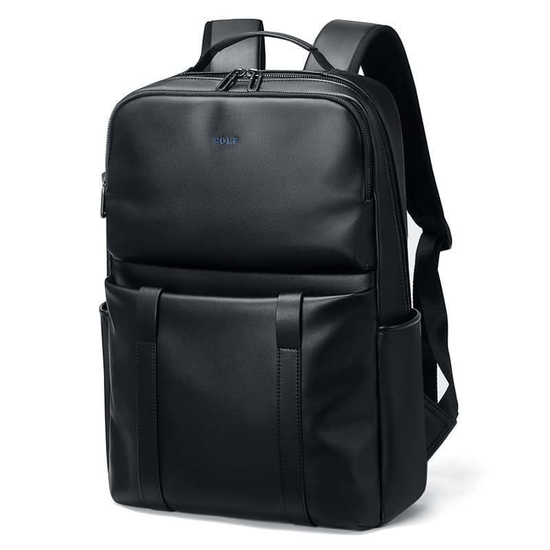 GOLF Leather Backpack Large Men's Black