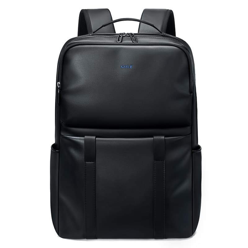 Рюкзак кожаный мужской большой черный GOLF