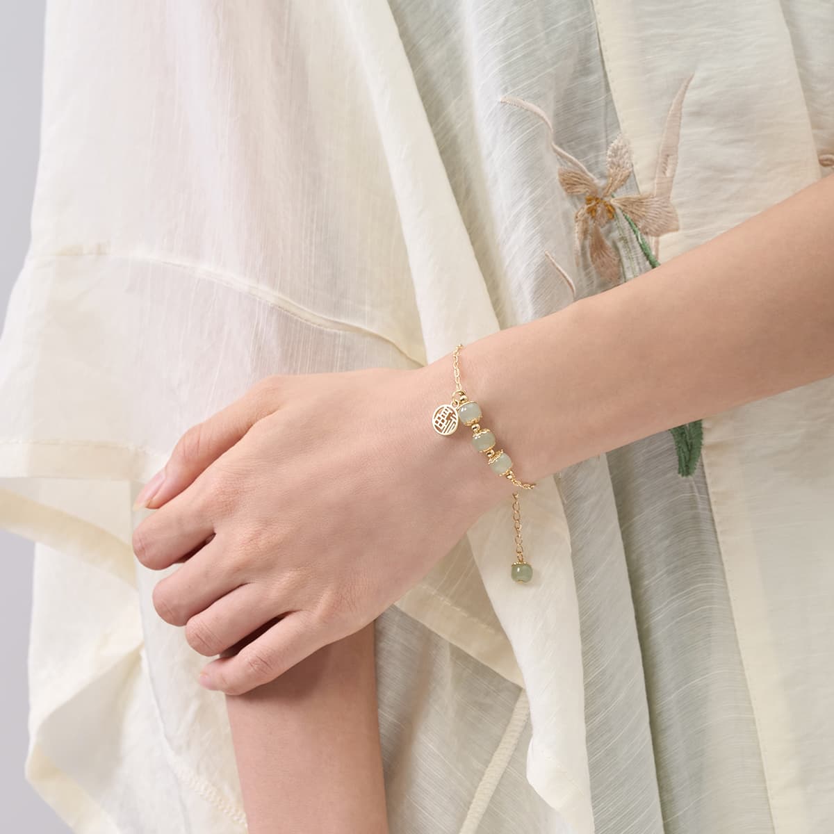 CAROMAY Браслеты Женские из зеленого нефрита