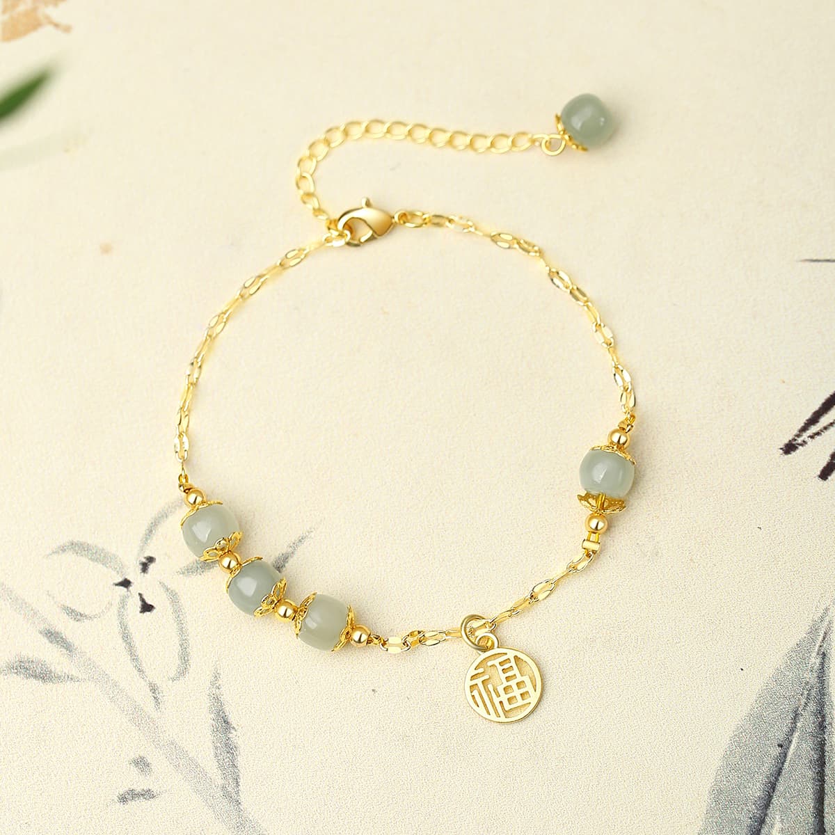 CAROMAY Браслеты Женские из зеленого нефрита