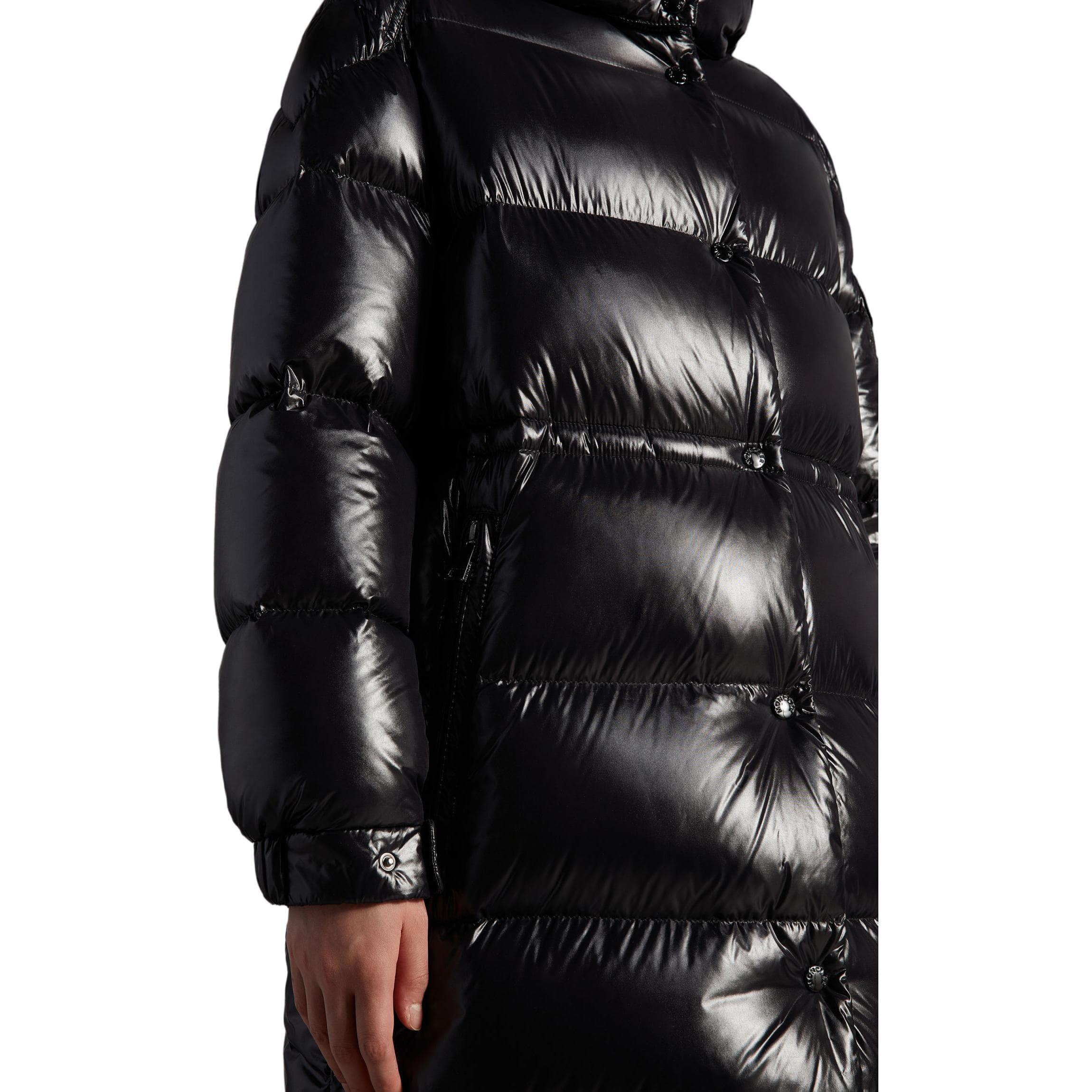 Moncler Длинный пуховик с капюшоном