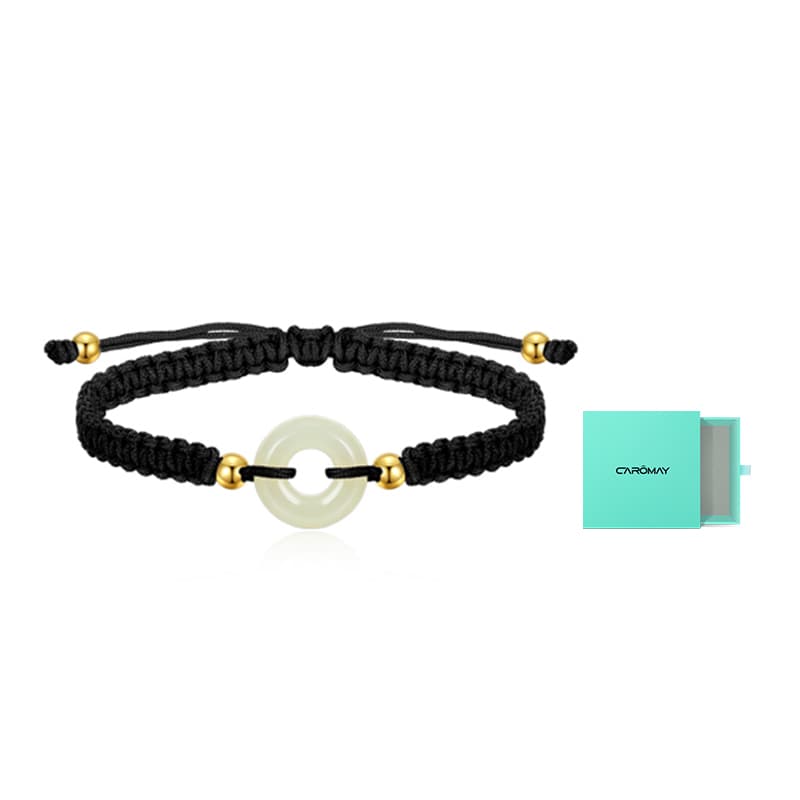 CAROMAY Браслеты Бледно-зеленовато-белый нефрит унисекс