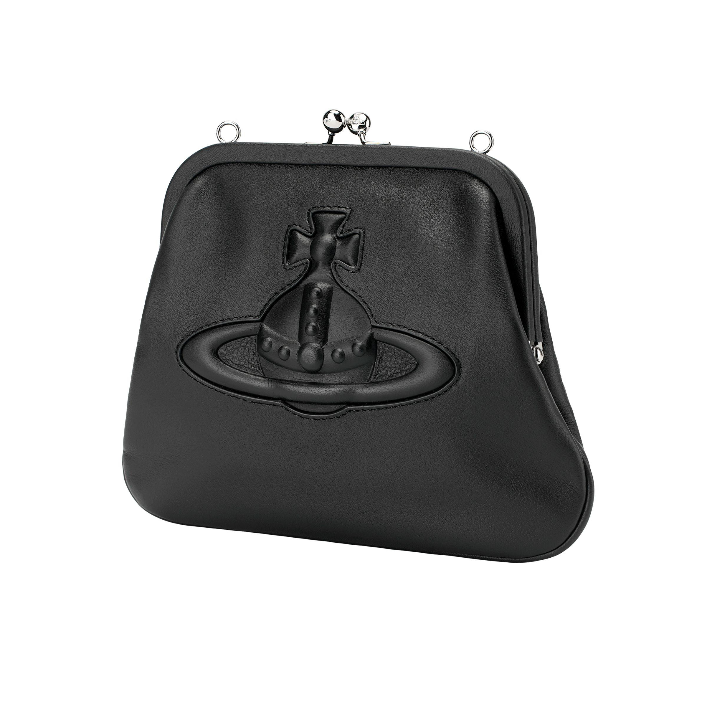 Vivienne Westwood Кожаная ручная сумка через плечо, сумка через плечо Trumpets Женская черная