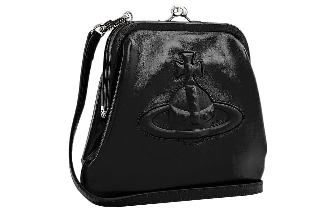 Vivienne Westwood Кожаная ручная сумка через плечо, сумка через плечо Trumpets Женская черная